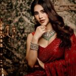 Nabha Natesh Instagram – 🥀🥀🥀🥀🥀🥀
;
:
:
For  @youandimag 
Styling: @officialAnahita 
Outfit: @Paaprikastore
Jewellery: @Kalasha_FineJewels 
Makeup: @StyliciousBySam 
Hair: @GulzarrWalaani
Decor: @OneWeddingindia
Photography: @Adrin_Sequeira; Assistants: @Abhishek0.7 and @paint.the.dark
Videography: @gyan.singh.thakur