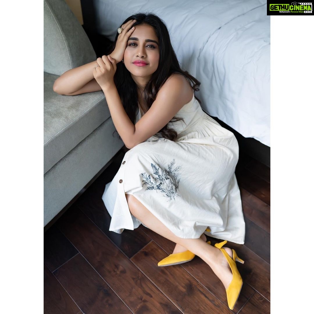 Nabha Natesh Instagram - When u are tired of standing n posing 😜 : : : : : : : : : ; : : Styled by @impriyankasahajananda 🌟 Outfit @yuvikagolilabel 👗 Photography @i_ak_photographer📸 #styledbypriyankasahajananda