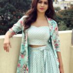Nabha Natesh Instagram - Happy mind happy life 💙💚 . . . Wearing this pleasant ensemble by @shachisood for an event #nabhanatesh#nabha#bangalore