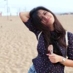 Nabha Natesh Instagram - I don’t know what made me so happy,if it was the beach or the @cornetto which btw I had after years😍 could be the combo 🥰 . . . .#nabhanatesh #nabha#beachvibes #cornetto#seaside Chennai, India