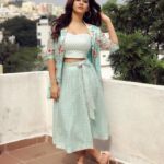 Nabha Natesh Instagram - Happy mind happy life 💙💚 . . . Wearing this pleasant ensemble by @shachisood for an event #nabhanatesh#nabha#bangalore