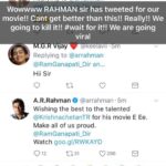 Naira Shah Instagram – Wow!! A.R rahman sir has tweeted about our movie!! Now dis is huge!! We got his support!! Cudnt be grand than this!!! Really feeling blessed!!… wait for it people! We are killing it! E EE … #ARRahman#thegodofmusic#eee#supportingus#tollywood … wat a start for me!!😎😎😎! Lets take over!✌🏻😎 Hyderabad