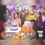 Naira Shah Instagram - Dreamy birthday bash #mygalaxy #2022#nairashah#galactic#bestbirthday❤️#purples❤️ Thank you @healthy_treatss for the most healthiest and classy cake😍 Toyroom Mumbai