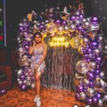 Naira Shah Instagram – Happy birthday to me!
The galactic theme
Purple be my fav🥰
Makeup by @taniadhingra
Styled by @me
Pics by @govin.mali
@ribbons_n_balloons_
@toyroommumbai thank you for one of my best birthday ❤️
 Doctor said no heels for a month! But @gucci did the job🙈💋 Toyroom Mumbai