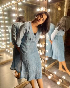 Namitha Pramod Instagram - GUESS!!!!!♥️🎈 What’s coming up ? Some dreams come true ♥️ Wearing : @rayethnicofficial Suprise