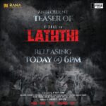 Nandha Durairaj Instagram – The antecedent teaser of @VishalKOfficial ‘s #laththi #laatti releasing today at 6PM. 

#LathtthiCharge  #Vishal @balasubramaniem  @PeterHeinOffl  @dir_vinothkumar
@RANAPRODUCTION_ @TheSunainaa @actorramanaa @nandaa_actor @thisisysr @HariKr_official @johnsoncinepro @ajay_64403 @UrsVamsiShekar