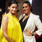 Neha Dhupia Instagram - With our eternal sunshine ☀️ @aliaabhatt … spoke about #darlings on stage and everything else off stage ☀️😍♥️