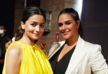 Neha Dhupia Instagram - With our eternal sunshine ☀️ @aliaabhatt … spoke about #darlings on stage and everything else off stage ☀️😍♥️