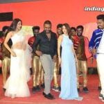 Nikki Tamboli Instagram - #shakeyobody #kanchana3 few stills from today’s pre release event of Kanchana3 in Hyderabad 🙏🏻#19thapril release world wide #nikkitamboli#nikkitambolifansclub