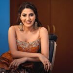 Nikki Tamboli Instagram - H&M: @radha_makeup_artist 🌺 📷: @shadowsphotographyy. styled by: @officialanahita. Outfit: @snehadraksharamlabel suntv Kanchana3 labour’s day special