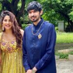 Nikki Tamboli Instagram - The pious occasion of bhai dooj reminds me of the days when we were kids. We fought & made up easily. Those lovely days cannot come back but will always stay in my heart. Our mind holds the memories. Our heart keeps the love. Our faith lets us know we will meet again…. Happy Bhai Dooj Brother❤️😊💐🧿