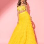 Nikki Tamboli Instagram - Maybe she’s born with it 🤩🤫😈 . . . . . . #nikkitamboli #pretty #yellow #lehenga #indian #smile #laugh #love #shine