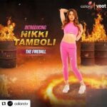 Nikki Tamboli Instagram – Aa rahi hoon mein bahut jald, aur dehkiye hota hai kya mere saath ! Stay tuned 🌪 #repost @colorstv with @make_repost
・・・
Arey koi AC chala do! Aa rahi hai woh jinki adaa pe hai sab fidaa, none other than @nikki_tamboli.
Watch Khatron Ke Khiladi Season 11, from 17th July, every Sat-Sun 9:30 PM only on #Colors. 
#kkk11