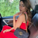 Nikki Tamboli Instagram - Delhi has my heart ❤️ #red #love #nikkitamboli 🥰🥰