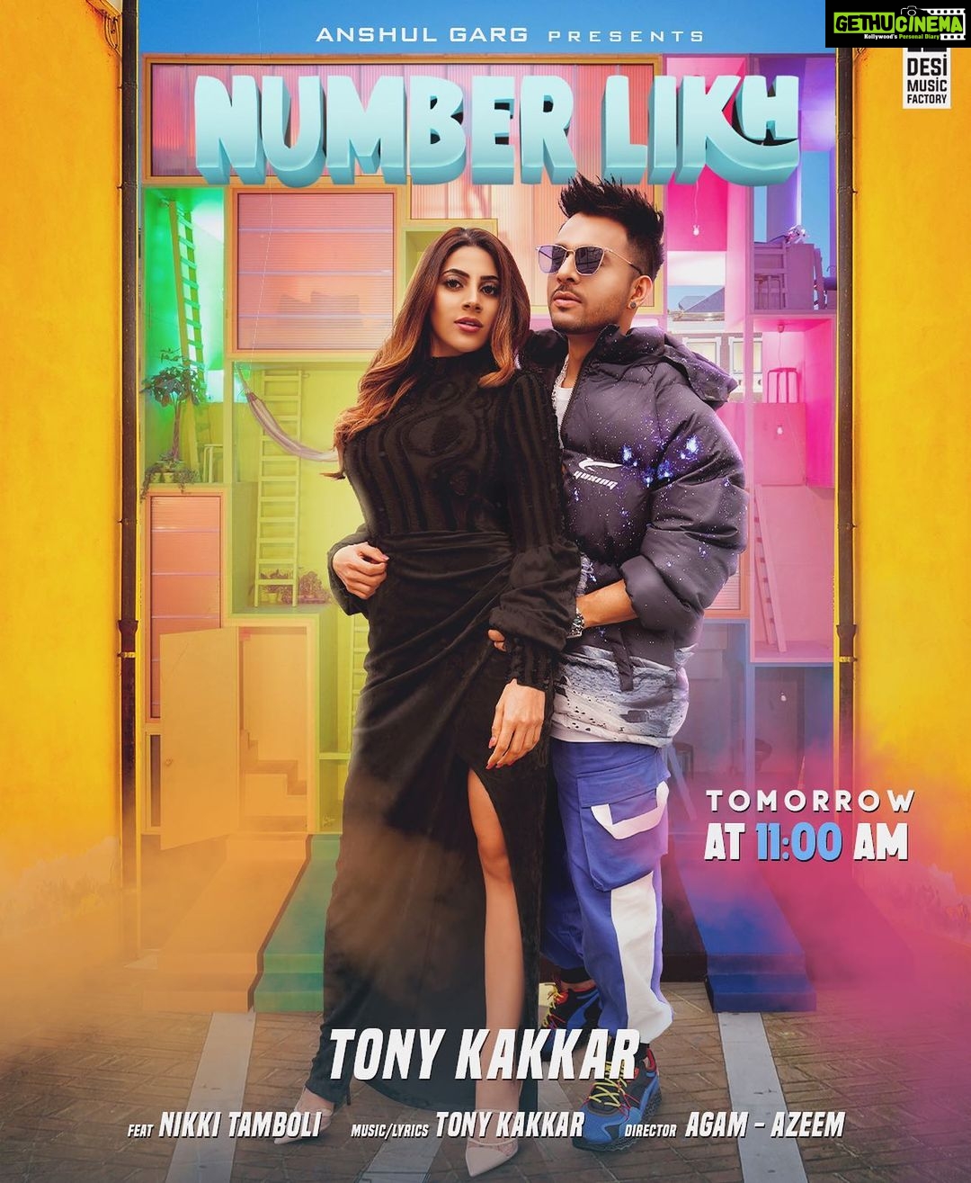 Nikki Tamboli Instagram - #NumberLikh is all set to be released tomorrow at 11am ❤️🔥🌟 Stay tuned 🤩 Sung by one and only @tonykakkar 😎@anshul300 @agam.mann @azeem.mann @raghav.sharma.14661 #numberlikh 📞 👫