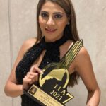 Nikki Tamboli Instagram - Wow this feels amazing! Thank you so much international Iconic Award for presenting me with International iconic entertainer of the year award. I have reached here because of my hardwork and the amount of love that I have received from my fans. I’m gonna make sure, I entertain my fans and audiences all my life through my performances and they continue to love me like this. Thank you so much for making me win this #gratitude #love #believe #faith #patience #blessed #nikkitamboli ❤️ Outfit : @eyecandybyps Jewellery : @silverjewellerycouture.sjc Styled by : @ruchikapoor