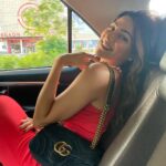 Nikki Tamboli Instagram - Delhi has my heart ❤️ #red #love #nikkitamboli 🥰🥰