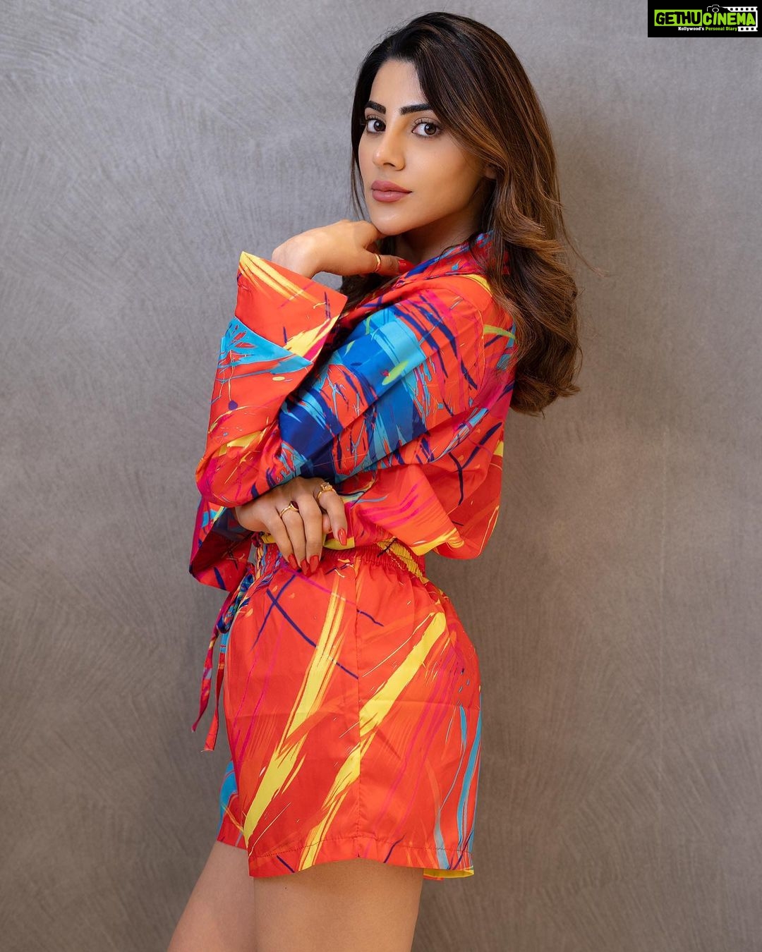 Nikki Tamboli Instagram - Style should always be effortless… ❤️👠💃🏻 . . . . . . . . . 👘 @mashbymalvikashroff