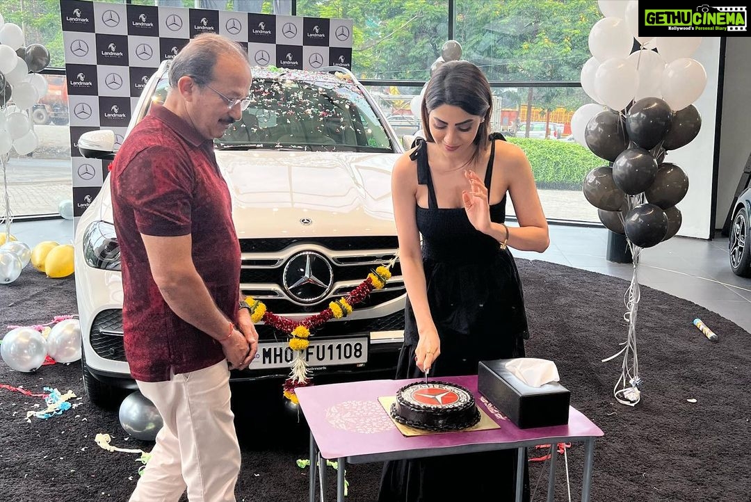Nikki Tamboli Instagram - For always lifting me up and never letting me down, I'm forever grateful. I'll always be your little girl♥️♥️ . . . . . . . . . #newcar #mercedes #mercedesbenz 💕🙈 #daddylittlegirl #familyfirst #gratitude #blessed #gle