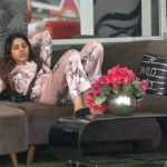 Nikki Tamboli Instagram - A mouth full of oatmeal and a heart full of desires to win. 🥰 That's #NikkiTamboli having a lovely morning in the Bigg Boss house. 💖 . Nightsuit: @nocheevida Styled by @officialanahita . . @colorstv @endemolshineind @vootselect #TeamNikki #TamboliKiToli #NikkiIsTheBoss #BiggBoss2020 #BB14 #NikkiRulingBB14 #colorstv #BiggBoss14