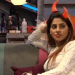 Nikki Tamboli Instagram - Be careful. The devil has a pretty face.🧡 Have a sinful Sunday guys. 😘 . . @colorstv @endemolshineind @vootselect #NikkiTamboli #TeamNikki #TamboliKiToli #NikkiIsTheBoss #BiggBoss2020 #BB14 #NikkiRulingBB14 #colorstv #BiggBoss14