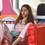 Nikki Tamboli Instagram - A mouth full of oatmeal and a heart full of desires to win. 🥰 That's #NikkiTamboli having a lovely morning in the Bigg Boss house. 💖 . Nightsuit: @nocheevida Styled by @officialanahita . . @colorstv @endemolshineind @vootselect #TeamNikki #TamboliKiToli #NikkiIsTheBoss #BiggBoss2020 #BB14 #NikkiRulingBB14 #colorstv #BiggBoss14