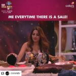 Nikki Tamboli Instagram - Shopaholic Alert! #NikkiTamboli Tag a shopaholic you know. Saree by : @labeld Styled by : @ruchikapoor #Repost @colorstv • • • • • • Praan jaye par discounted items nahi!🙏 @nikki_tamboli Watch #BiggBoss14 tonight at 10:30 PM. Catch it before TV on @vootselect @beingsalmankhan #BiggBoss #BB14 #BiggBoss2020