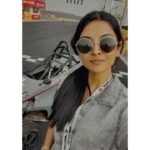 Nivedhithaa Sathish Instagram - Where the heart is!🏎♥️ #IssaWeekendBaby 🏁 #Racing #jktyre #motorsport #formula4 #formula1 #momentummotorsports #speedway #championship #ootd #denimjumpsuit #rolon #carracing Kari Motor Speedway