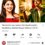 Nivedhithaa Sathish Instagram - Thank you Behindwoods :) Do check out my first interview.☺️ Love, Nivedhithaa ♥️ Link in my bio! #MagalirMattum #ilayathalapathy and more!