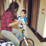 Nivedhithaa Sathish Instagram - In conversation about the brake fixing with the little boss! #AsfarBaby #fav ❤️