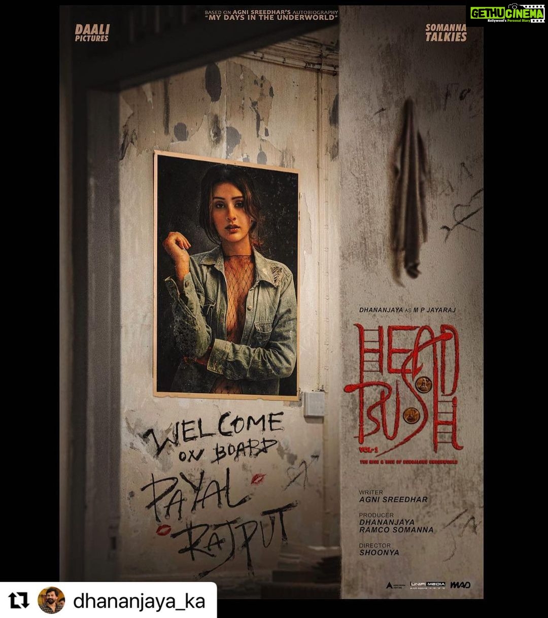 Payal Rajput Instagram - Looking forward to meet supremely talented team . Thanks for the warm welcome Kannada industry ππ»βοΈππ» #Repost @dhananjaya_ka with @make_repost γ»γ»γ» Welcome on board @rajputpaayal for the team #headbush . @being_shoonya @roshan.agnisreedhar @poornamysore @veena.narasasetty @abhishek.basanth @daalipictures
