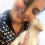 Payal Rajput Instagram - Thanks Scooby for cuddle & kisses 💕 🐾💕 When an 85-pound mammal licks your tears away, then tries to sit on your lap, it’s hard to feel sad. 🐾🐾🐾