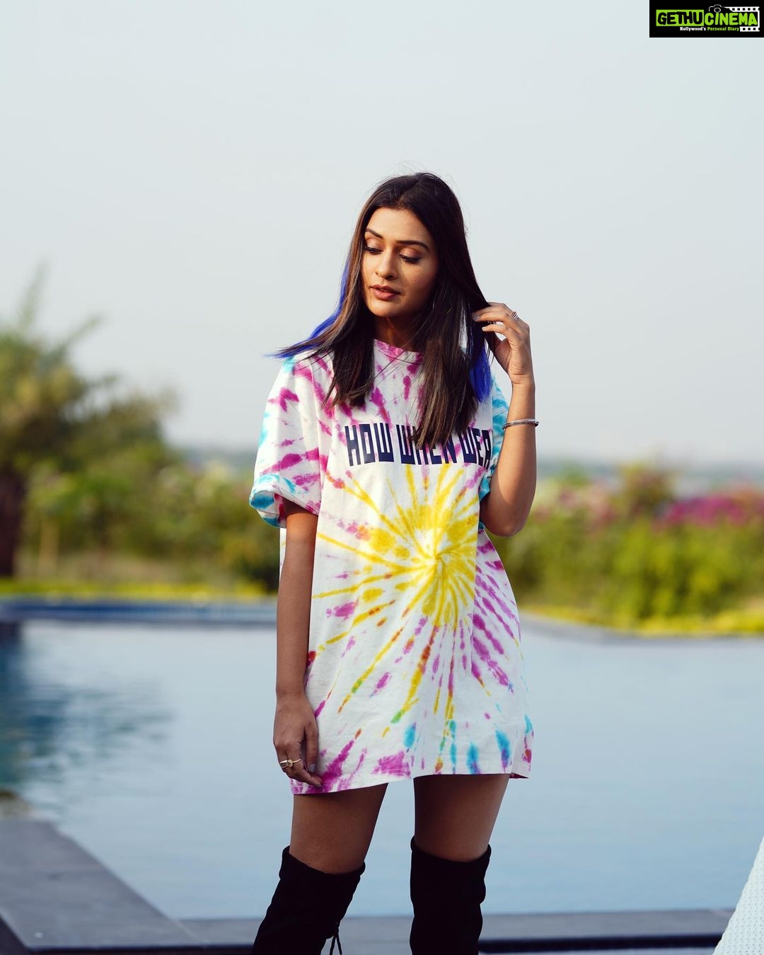 Payal Rajput Instagram - 🌈 🌈🌈 Wearing @howwhenwearclothing 🌈