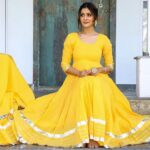Payal Rajput Instagram – 💛💛💛
Wearing @baisacrafts 💛 use code “BAISAPAYAL” & get 15% 💛
Lensed @vclicksphactoryofficial 📸
Hair do @vimalareddymakeovers 
Mua @makeupbyshruthipatil