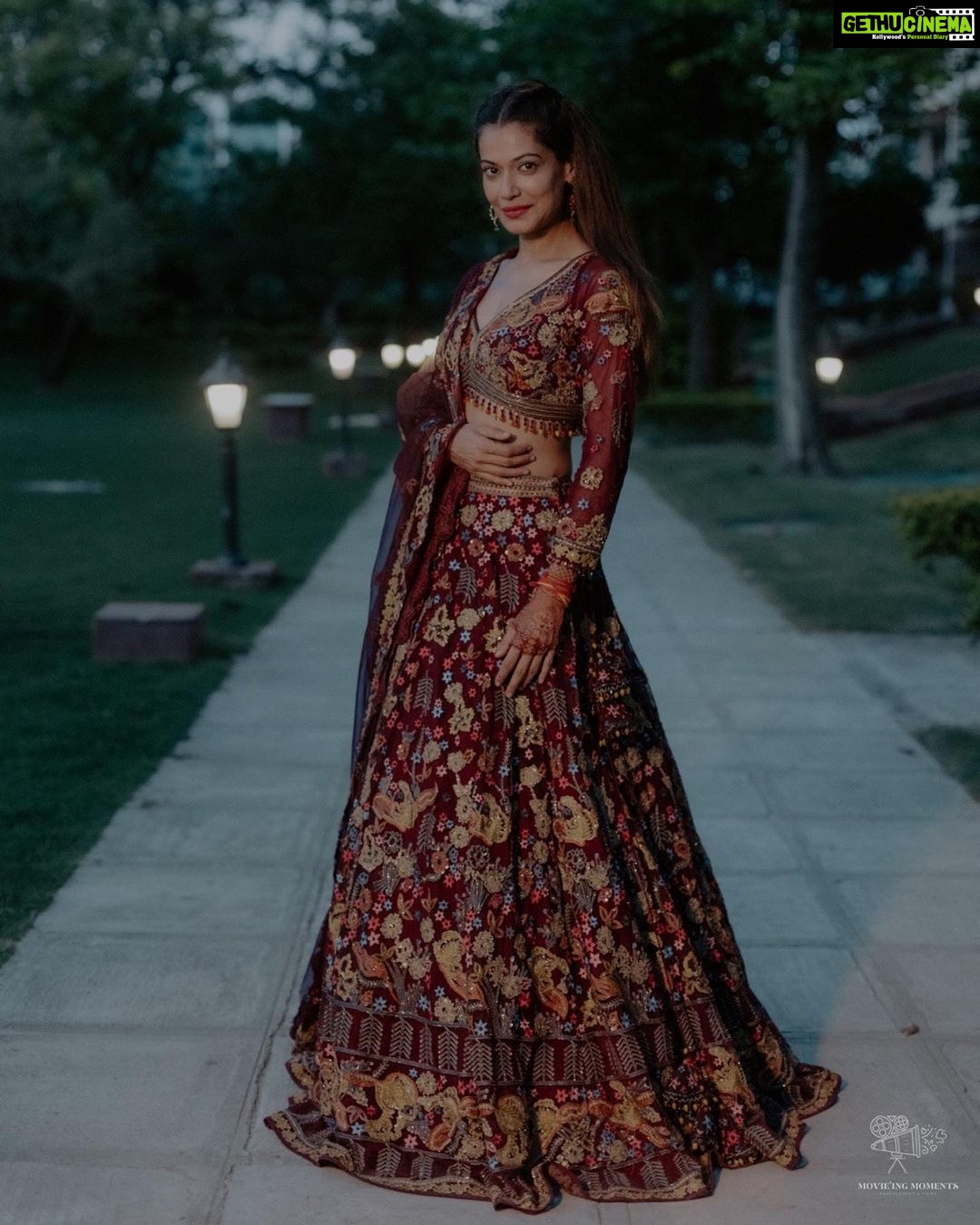 Payal Rohatgi Instagram - Beginning of this beautiful journey of our life!! Need all your blessings & wishes❤️🤗 📸- @movieingmoments Outfits: @studybyjanak @jaypeehotels @anchalvermamua ✈️ @mvtsindia #payalkesangram #sangrampayalwedding #wedding #sangramsingh #payalrohatgi Jaypee Place Agra
