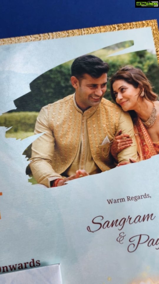 Payal Rohatgi Instagram - Vivah Cards, Ahmedabad is grateful to @sangramsingh_wrestler and @payalrohatgi Ji for giving us the privilege to manufacture their Wedding Reception Card. Beautifully designed by @anupma543 We've tried to keep it simple with a touch of desi, just like their pair and their one of a kind love. We wish the best to both of them. #PayalKeSangRam #PaRam