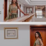 Payal Rohatgi Instagram - With wildflowers in her hands. Love the green hues and perfect vibes on @payalrohatgi ‘s Mehendi Day. Here’s to the ritual that marks the beginning. Photography : @movieingmoments Hair & makeup: @anchalvermamua Outfit: @house_of_risa_ @_risaofficial @wfivecommunication Jewellery: @multanijewellersofficial Venue partner: @jaypeehotels . . . #payalkesangram #payalrohatgi #payalsangramwedding #sangramsinghwrestler #weddingphotography #subtlemakeup #naturalmakeup #nomakeuplook Jaypee Place Agra