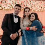 Payal Rohatgi Instagram – Being held by the strongest arms and close to the warmest heart..Blessed beyond words and explanation.. My safe haven.. FAMILY ❤ #PayalKeSangRam #PaRam #blessed #thankful #grateful #myfaves #love #happiness #payalrohatgi #sangramsingh #payalsangram #shubhvivah #radhakrishna #radheradhe #🙏 #🤗