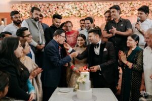 Payal Rohatgi Instagram - Thank you our role model, mentor, history maker, inspiration for everyone, amazing human being, renowned journalist, Padama Bhushan Shri. @rajatsharmalive sir for your graceful presence & giving blessings to us on our big day. We love you alot🙏🤗
पाyal ke Sangराम❤️
.
.
#rajatsharma #inspiration #rolemodel #mentor #indiatv
#sangramsingh #payalrohatgi #wedding #guest #family