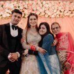 Payal Rohatgi Instagram – Being held by the strongest arms and close to the warmest heart..Blessed beyond words and explanation.. My safe haven.. FAMILY ❤ #PayalKeSangRam #PaRam #blessed #thankful #grateful #myfaves #love #happiness #payalrohatgi #sangramsingh #payalsangram #shubhvivah #radhakrishna #radheradhe #🙏 #🤗