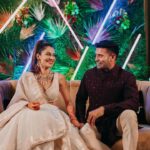 Payal Rohatgi Instagram - Some grooves, love and lots of fun. Thats what sangeet night is for. Glimpse of @payalrohatgi & @sangramsingh_wrestler sangeet happened last night. Outfits: @house_of_risa_ @_risaofficial @wfivecommunication @asopalav Jewellery: @multanijewellersofficial Mua: @anchalvermamua . . #payalkesangram #payalrohatgi #sangramsingh #payalsangramwedding Jaypee Palace Agra