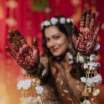 Payal Rohatgi Instagram - Trust the process. Your time will come ❤️ Outfit : @studybyjanak Normal jewellery : @multanijewellersofficial Floral jewellery : @dulhanama 📸 : @movieingmoments ✈️ : @mvtsindia @holidaysbymaitri24 mehendi : @rajumehandiwala6 coordinated by @shaadijitters #payalrohatgi #param #payalkesangram #sangramsingh