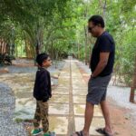 Prakash Raj Instagram - Monsoon.. Saturday masti in the farm with my son .. happy weekend everyone 🤗🤗🤗