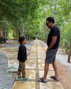 Prakash Raj Instagram - Monsoon.. Saturday masti in the farm with my son .. happy weekend everyone 🤗🤗🤗