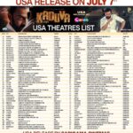Prithviraj Sukumaran Instagram – #KADUVA USA Theatre list!