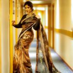 Priyanka Jawalkar Instagram - For the Tsr tv9 awards.. Styled by: @meghanaalluri Crop top blouse: @zara Saree by: @mugdhaartstudio Jewellery by: @manjulajewellers Shot by: @chinthuu_klicks makeup -@makeup_by_lavanya