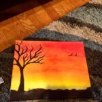 Priyanka Jawalkar Instagram - Some serious painting scenes happening today 😍 #acrylicpainting #canvas #sunset 🌅 #childhoodtalent 😎