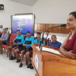 Priyanka Nair Instagram - 🇮🇳🇮🇳Celebrating glorious 75 years of Indian independence with #IndianNavy. #Azadikaamritmahotzav. Wonderful day with the personnel from Indian Naval ship INS Sagardhwani at Sainik School Kazhakootam. All the best to the naval team from Southern Naval Command ,Kochi for their 750 km cycle expedition @indiannavy @dhanyasanalk