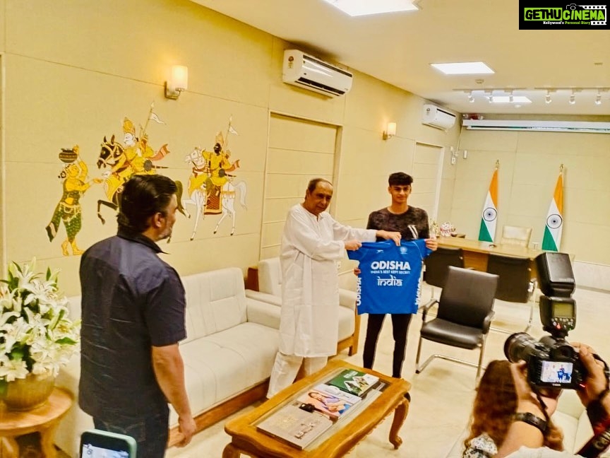 R. Madhavan Instagram - Such a pleasure to meet with honorable CM & very dynamic Shri @Naveen_Odisha Ji.Thank you so much for the kind hospitality & the most fantastic endeavor of putting Odisha firmly on one of the Best Sports Venue map of India-Your commitment for the future of sports is invigorating. Bhubaneswar, India