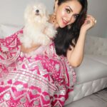 Ragini Nandwani Instagram - I'm happy coz I have n angel around ...... #new #monsoonseason #rainyday #mumbai #ragininandwani #pink #sareefashion #celebrity #tollywoodactress #tvactress #instabeauty #likeforlikes #hotonbeauty #bestoftheday #maltese #peta #loveanimals #beautifull #makeup #latest